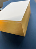 GOLD BEVELED BORDER 7 x 5 Notecard - on 4-PLY  Pearl White 100% Cotton Fibre