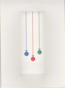 HE 774 Holiday Card - 3 Hanging Ornaments