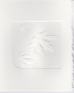 4 1/4 x 5 1/4 DECKLE EDGE FOLDOVER NOTE - Embossed Leaves