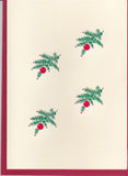 HE 642 Holiday card - Four Pine Branches and Ornaments