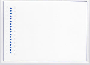 Blue Bevel Border Correspondence Card: Row of Blue Circles - 6 1/4 x 4 1/2