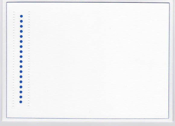 Blue Bevel Border Correspondence Card: Row of Blue Circles - 6 1/4 x 4 1/2