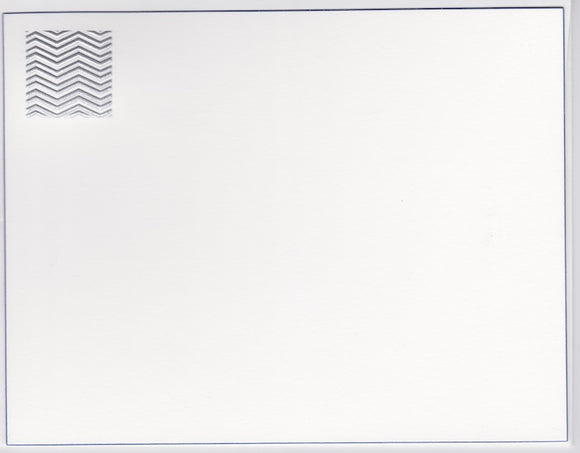 Blue Bevel Border notecards - 5 1/2 x 4 1/4 - ZIG ZAG RULES