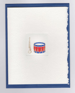 HE 321 FOLDOVER HOLIDAY NOTECARD - Bugle & Drum