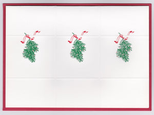 HE 542 Holiday Card - Three Pine Branches/Embossed Window Panes