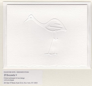 Embossed Stork Foldover Note