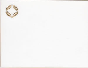 Gold Bevel Border Notecard 5 1/2 x 4 1/4- FOUR LEAF DIAMOND