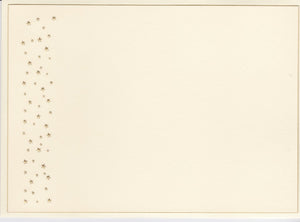 GOLD BEVELED BORDER IVORY NOTECARD: GOLD STARS - 7 X 5/ on Ivory Cover