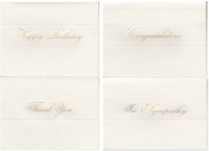 ALL OCCASION GOLD SCRIPT Assortment - Deckle Edge Foldover notes