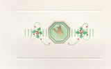 HE 818 Holiday Card - Gold Camel With Holly and Berries
