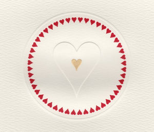 Gold heart in Embossed Heart/Circle of Hearts