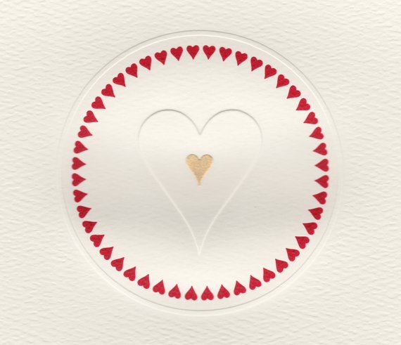 Gold heart in Embossed Heart/Circle of Hearts