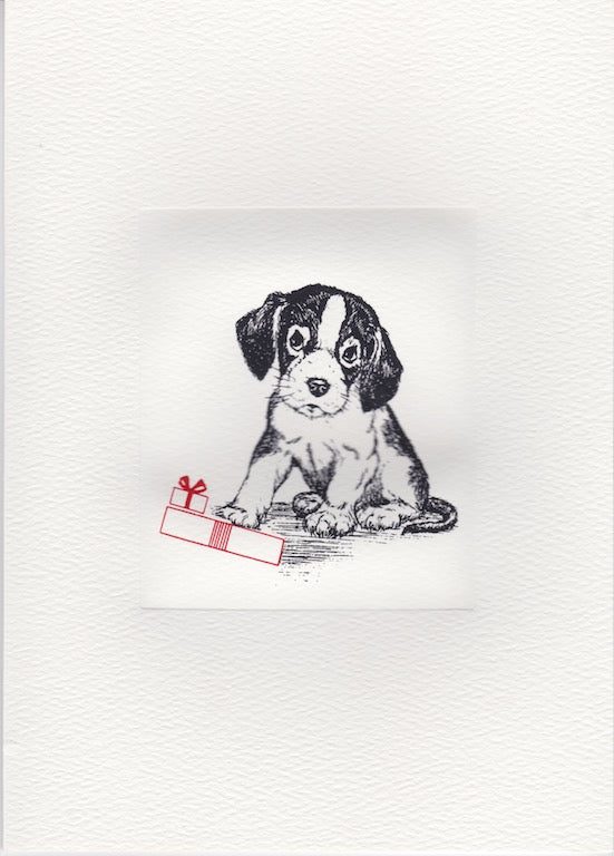 HE 302 Holiday Card - Puppy with Packages
