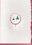 HE 436 HOLIDAY CARD - TWO PINE TREES IN RED CIRCLE