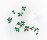 HE 704 Holiday Card -Holly/Berries/Enbossed Greetings