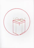 HE 734 HOLIDAY CARD - PACKAGE WITH GOLD BOW
