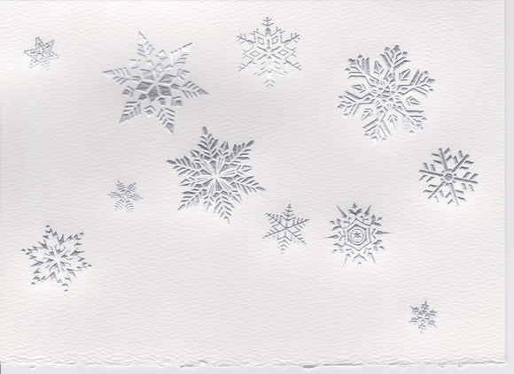HE 756 Holiday card - SILVER SNOWFLAKES