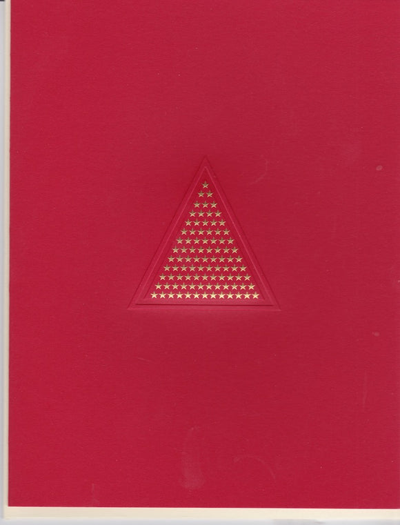 HE 791 Holiday Foldover Note, 4 1/4 x 5 1/2 - TRIANGLE OF STARS