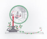 HE 844 HOLIDAY CARD - WINDOW/CANDLE/HOLLY