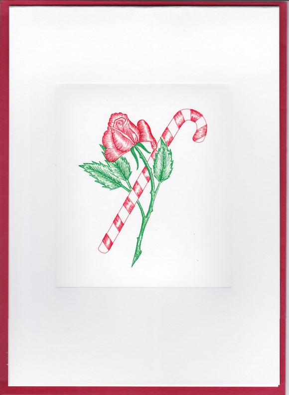 HE 850 Holiday card - CANDY CANE/ROSE