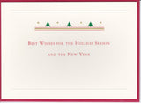 HE 867 FLAT 7 x 5  Holiday Card - Pine Tree & Stars