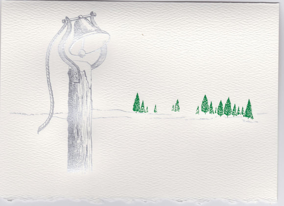 HE 860 Holiday Card - Bell/Post/ Pine Trees