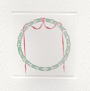 HOLIDAY FOLDOVER NOTE - WREATH WITH RIBBON