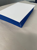 5 1/2 x 4 1/4 Blue Beveled Border Notecard -Ornamental Cattail