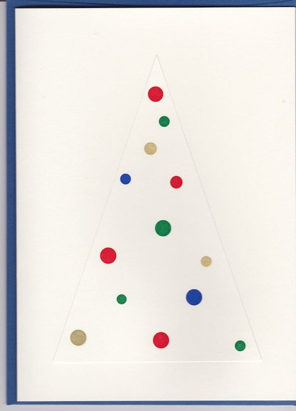 HE 866 Holiday Card - Ornaments in Embossed Triangle