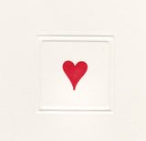 Petite Foldover Note: Red Heart in Embossed Square