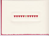 7 x 5 Foldover Note: Row of Hearts