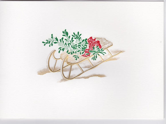 HE 670 Holiday Card - Sleigh with Mistletoe