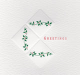 HE 458 HolidayCard - Holly/Berries in Three Embossed Diamonds