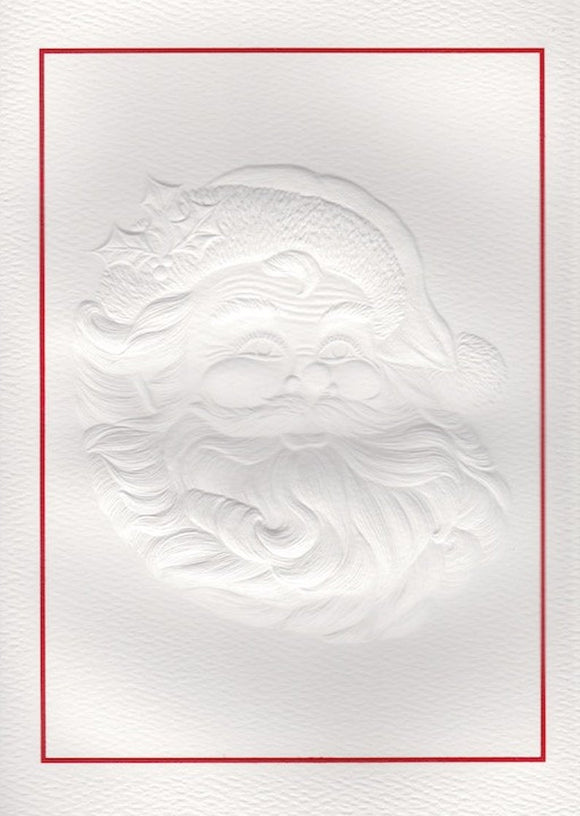 HE 764 Holiday Card - Embossed Santa
